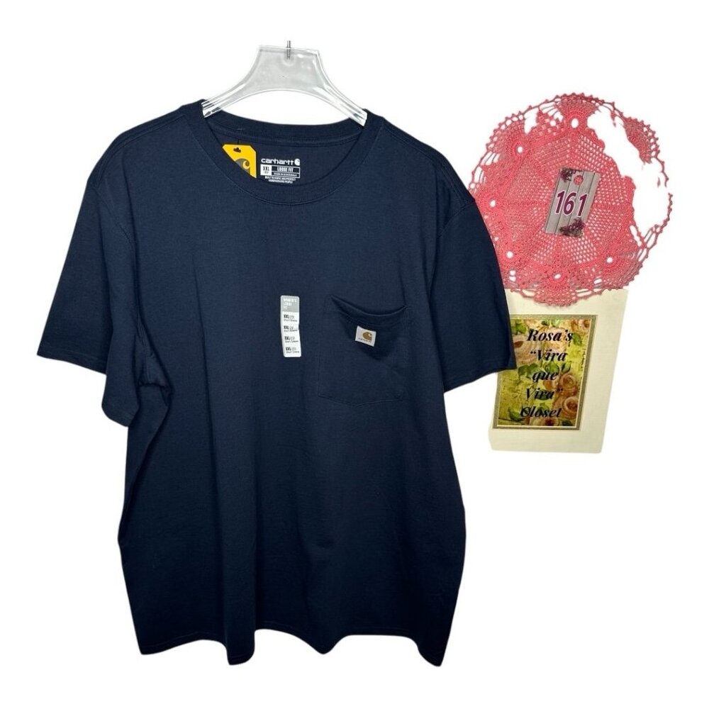 NWT Carhartt Women's Loose Fit Heavy-weight Short-Sleeve Pocket T-Shirt Navy XXL